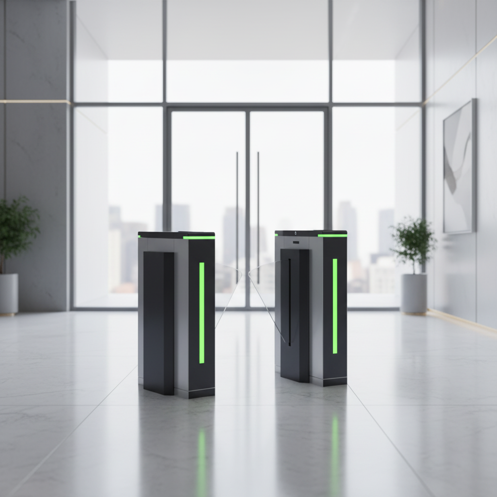 Touchless Wing Turnstile with Motorized 