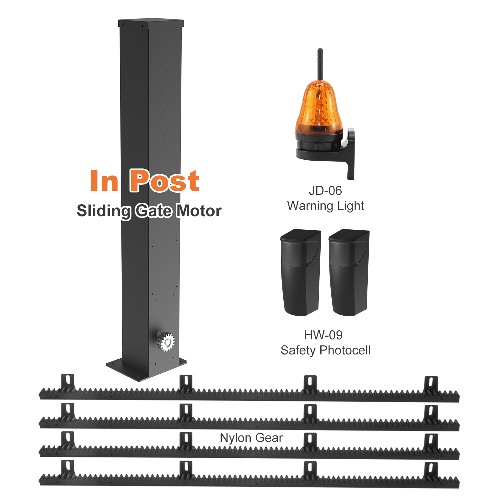 Modern Villa Post Sliding Gate System wi